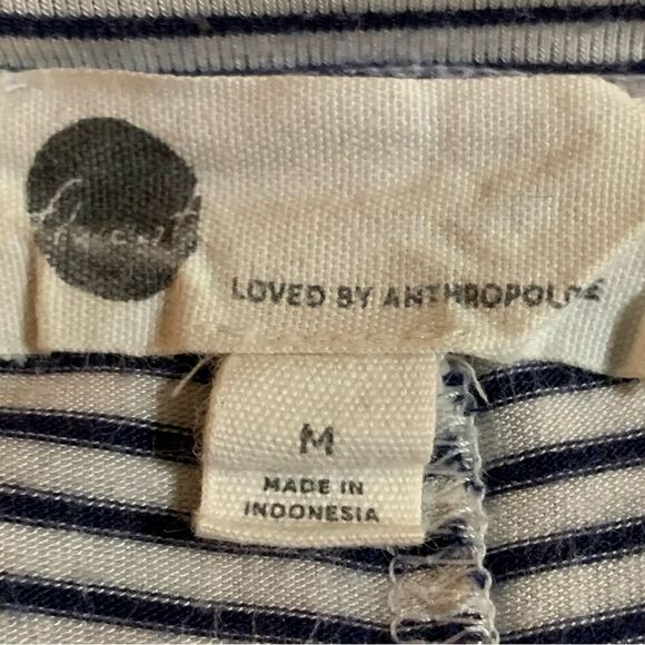 Anthropologie Floreat Striped Black and White Women's M High Low Tunic Top. - Picture 11 of 14